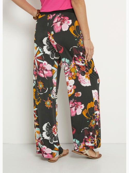 Pantalón ancho elástico con estampado floral - Afibel - Kiabi