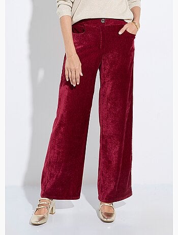 Pantalón ancho elástico de terciopelo corto - afibel