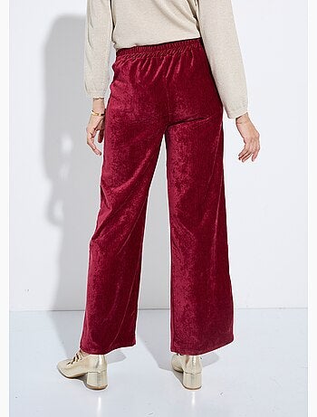 Pantalón ancho elástico de terciopelo corto - afibel