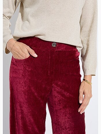 Pantalón ancho elástico de terciopelo corto - afibel