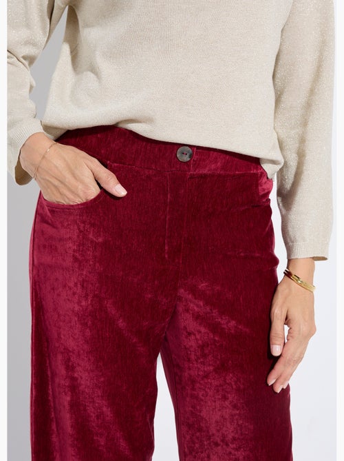 Pantalón ancho elástico de terciopelo corto - afibel - Kiabi Pantalón ancho elástico de terciopelo corto - afibel - Kiabi