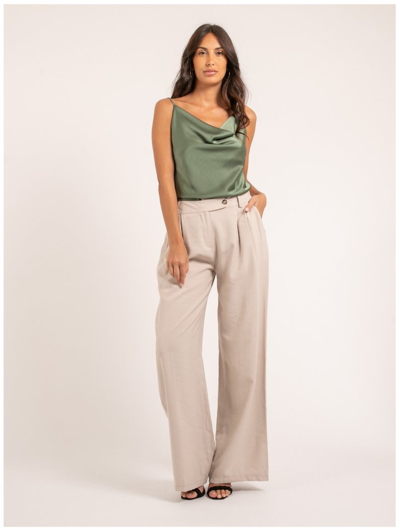 Pantalón ancho ELIRESS Beige - Kiabi