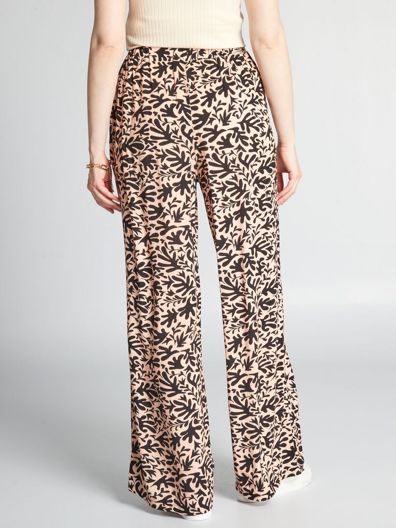 Pantalón ancho estampado BLANCO - Kiabi