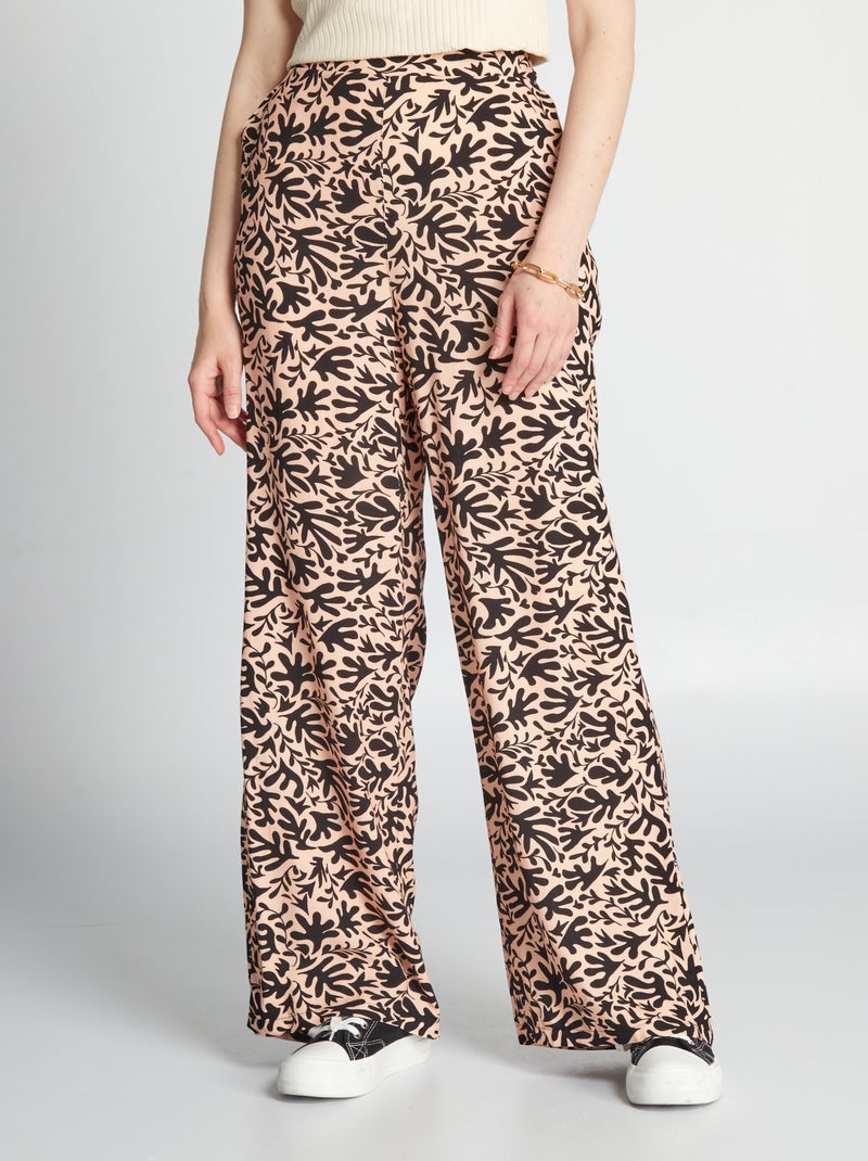 Pantalón ancho estampado BLANCO - Kiabi