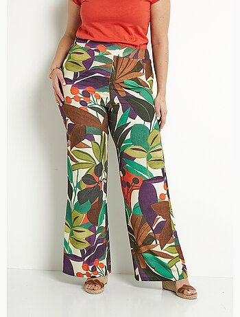 Pantalón ancho estampado cintura elástica - AFIBEL