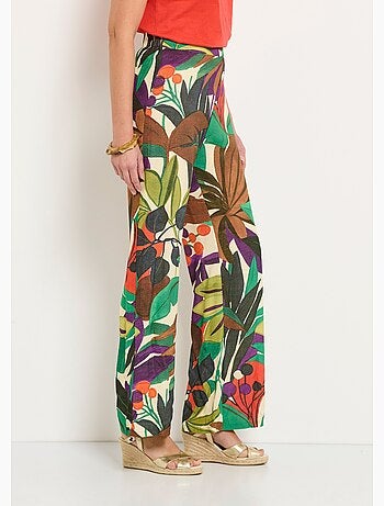 Pantalón ancho estampado cintura elástica - AFIBEL