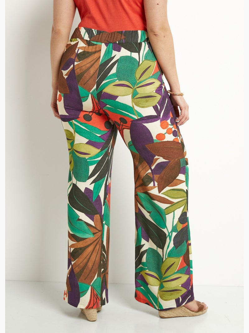 Pantalón ancho estampado cintura elástica - AFIBEL Multicolor - Kiabi