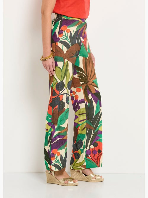 Pantalón ancho estampado cintura elástica - AFIBEL - Kiabi