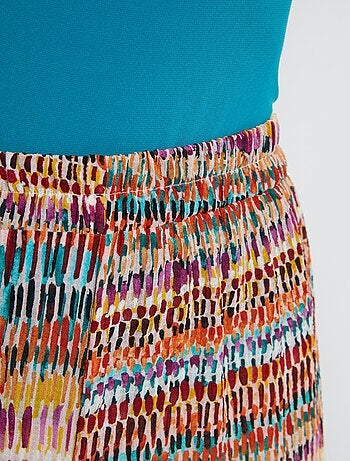 Pantalón ancho estampado con cintura elástica - Afibel