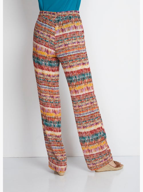 Pantalón ancho estampado con cintura elástica - Afibel - Kiabi