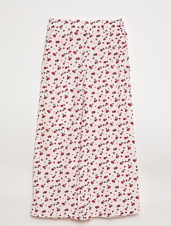 Pantalón ancho estampado con cintura elástica