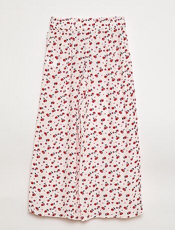 Pantalón ancho estampado con cintura elástica