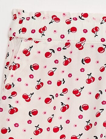 Pantalón ancho estampado con cintura elástica