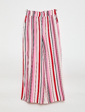 Pantalón ancho estampado con cintura elástica