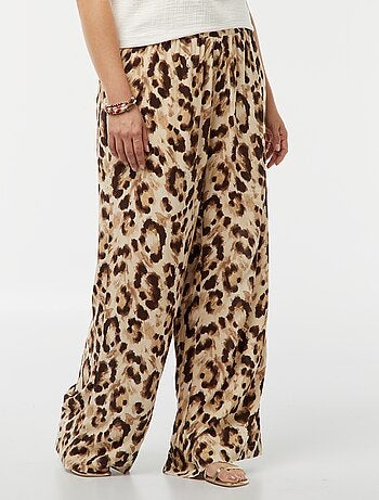 Pantalón ancho estampado con cintura elástica