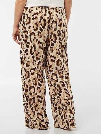 Pantalón ancho estampado con cintura elástica