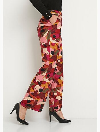 Pantalón ancho estampado con cintura semielástica - Afibel