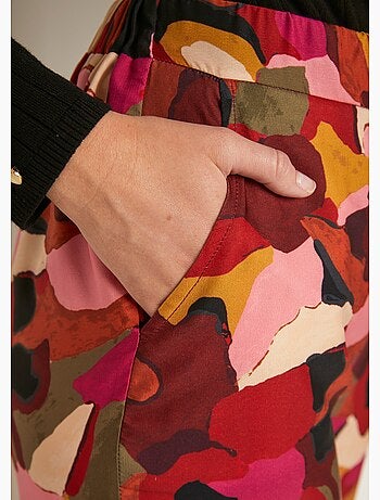 Pantalón ancho estampado con cintura semielástica - Afibel
