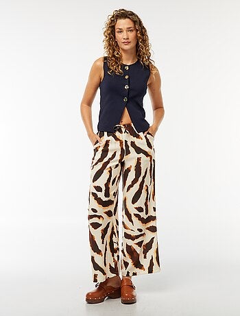 Pantalón ancho estampado moteado