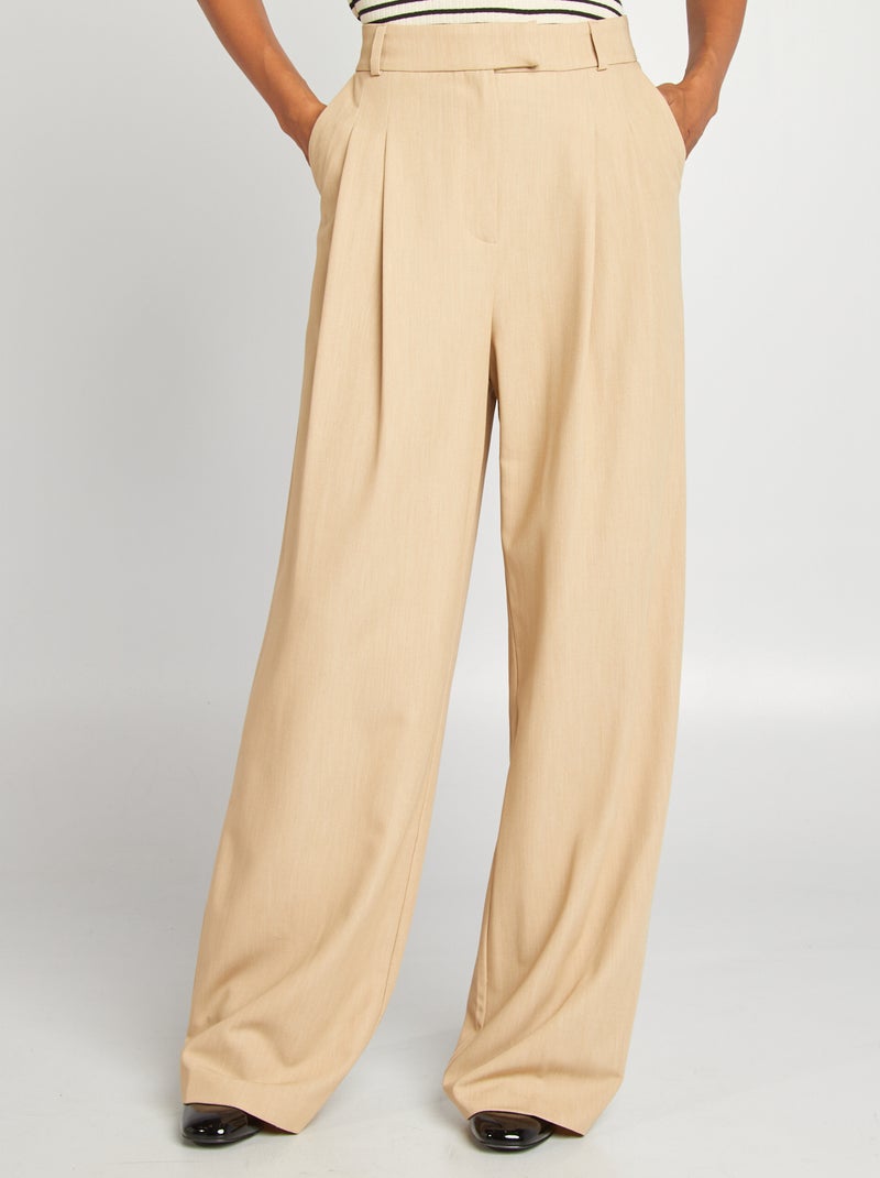 Pantalón ancho estilo de traje BEIGE - Kiabi