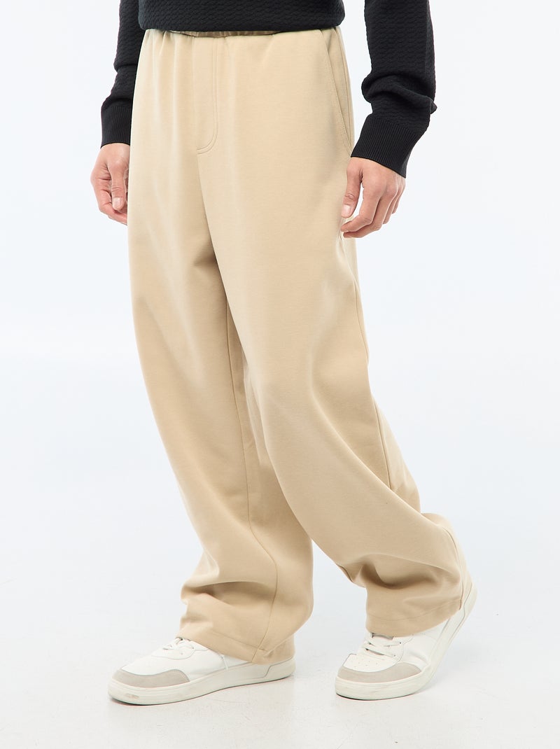 Pantalón ancho estilo jogging Beige - Kiabi