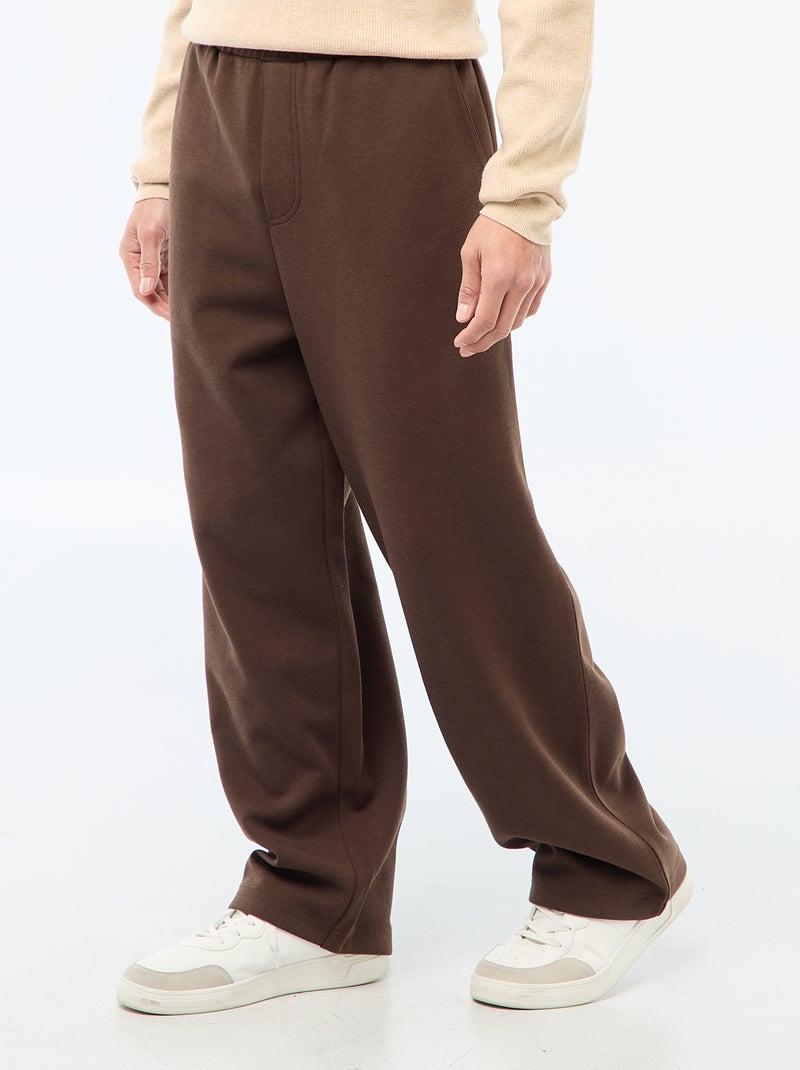 Pantalón ancho estilo jogging Marron - Kiabi