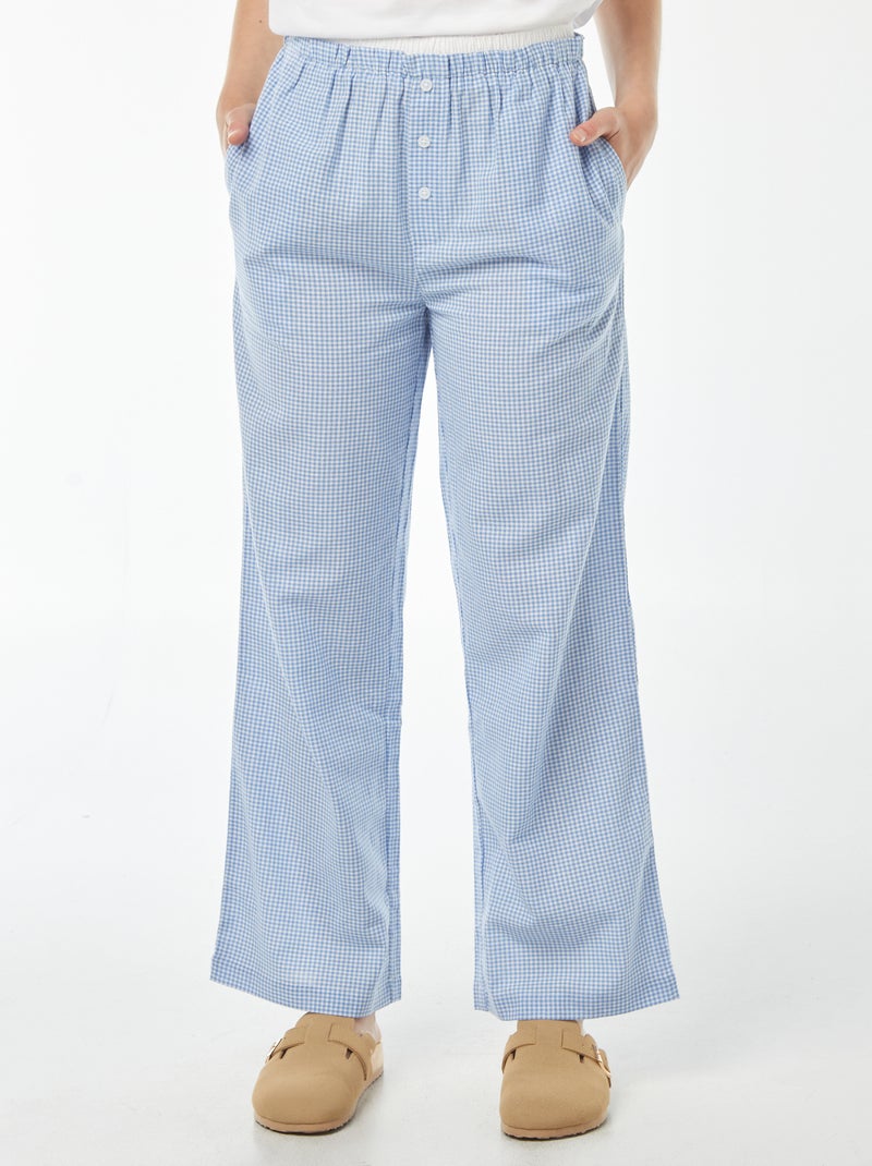 Pantalón ancho estilo pijama Azul - Kiabi