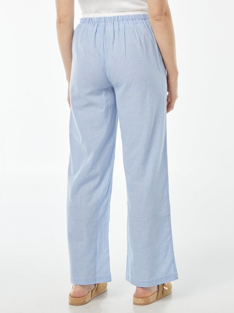 Pantalón ancho estilo pijama Azul - Kiabi