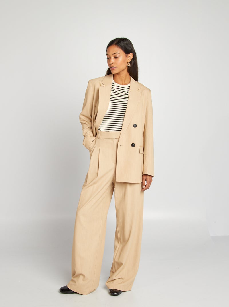 Pantalón ancho estilo sastre BEIGE - Kiabi