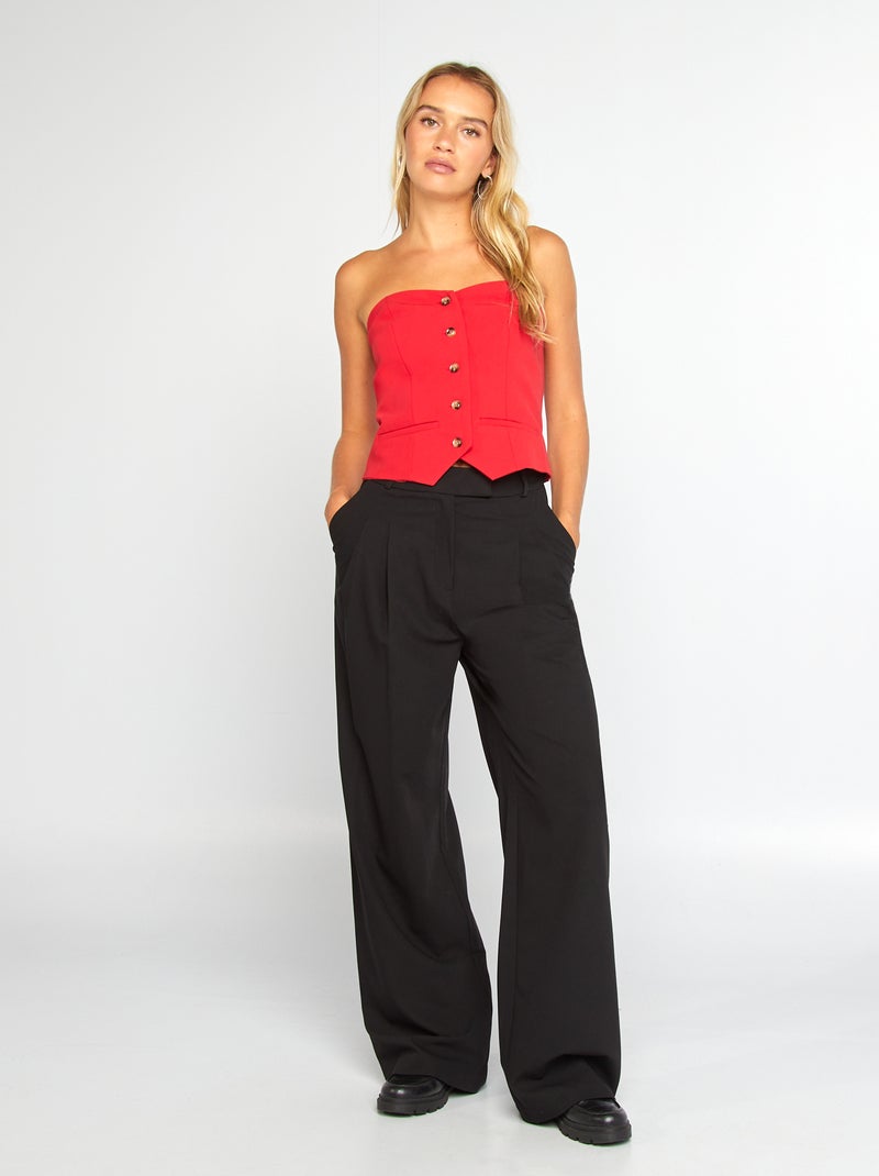 Pantalón ancho estilo sastre negro - Kiabi