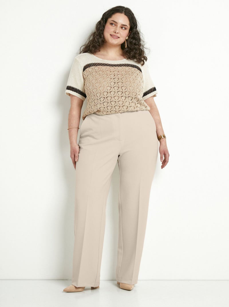 Pantalón ancho fluido - Afibel Beige - Kiabi