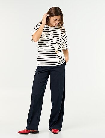 Pantalón ancho fluido liso