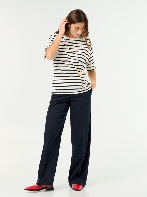 Pantalón ancho fluido liso - Kiabi Pantalón ancho fluido liso - Kiabi