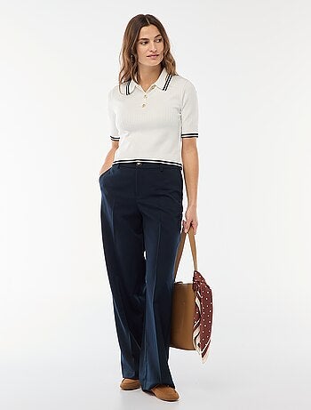 Pantalón ancho fluido liso