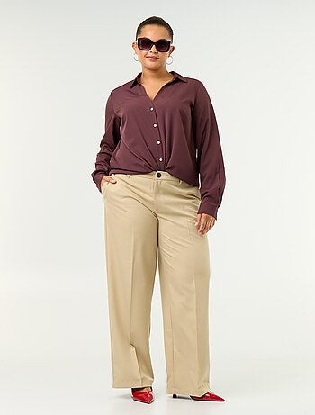 Pantalón ancho fluido liso
