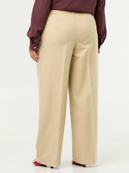 Pantalón ancho fluido liso - Kiabi