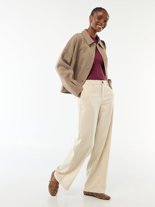 Pantalón ancho fluido liso - Kiabi