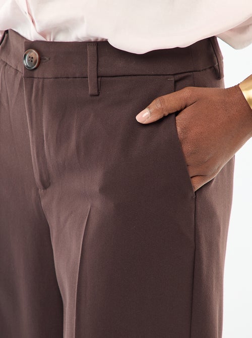 Pantalón ancho fluido liso - Kiabi