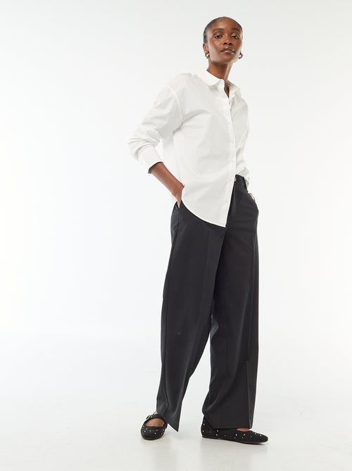 Pantalón ancho fluido liso - Kiabi