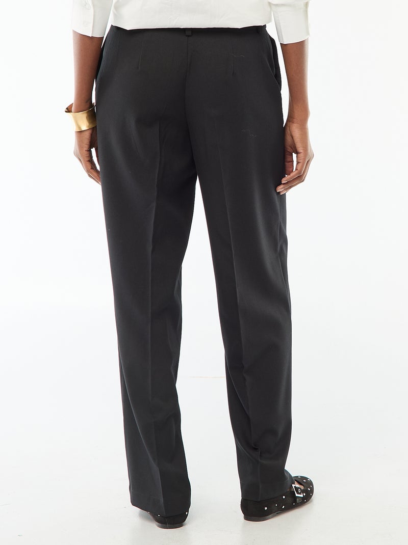 Pantalón ancho fluido liso Negro - Kiabi