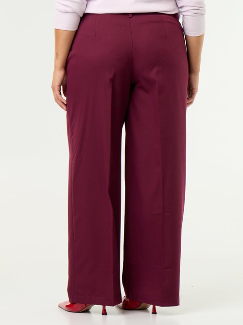 Pantalón ancho fluido liso - Kiabi