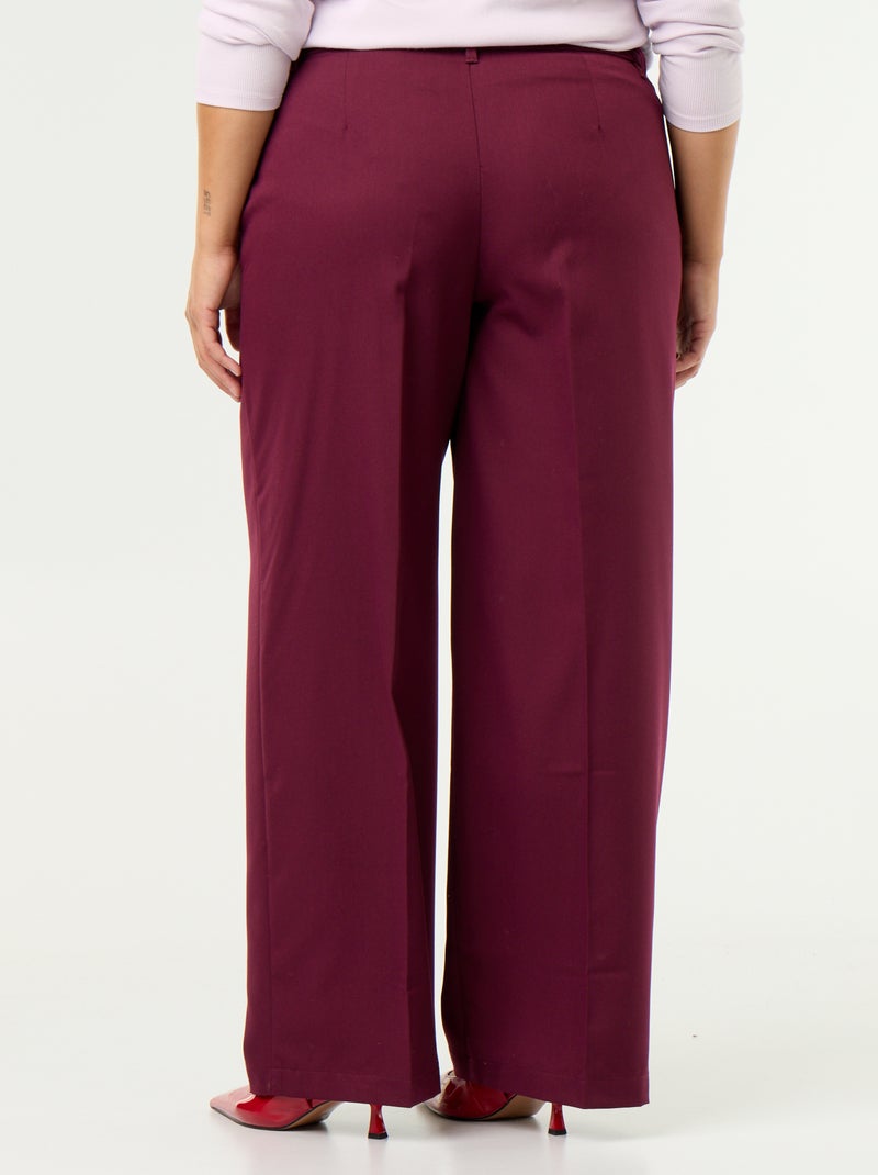 Pantalón ancho fluido liso Purpura - Kiabi