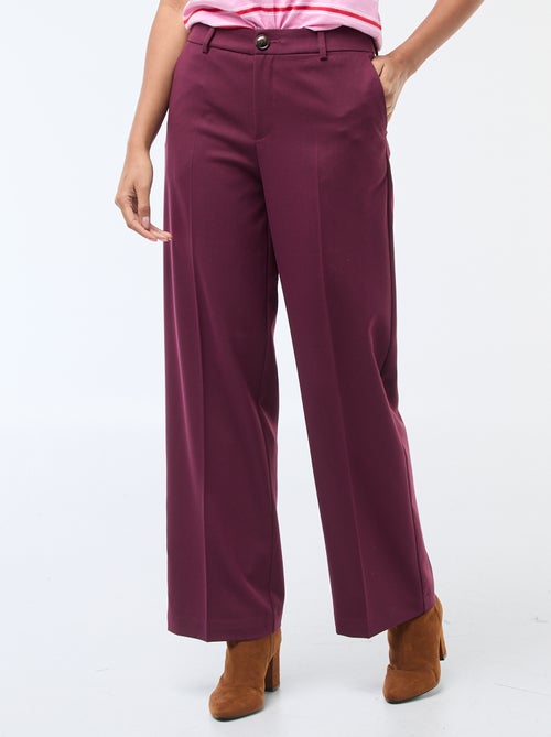 Pantalón ancho fluido liso - Kiabi