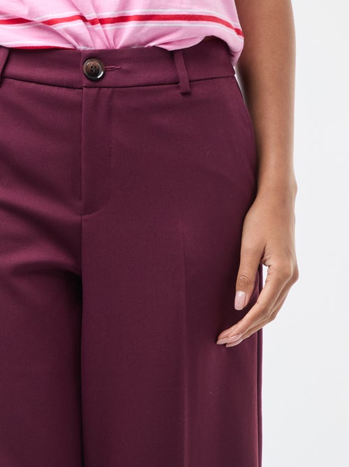 Pantalón ancho fluido liso - Kiabi