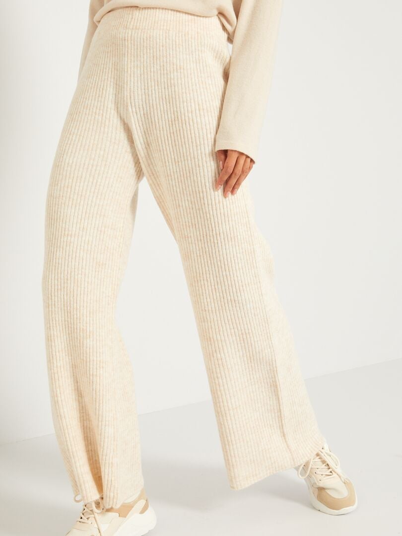Pantalones anchos para mujer - beige - Kiabi