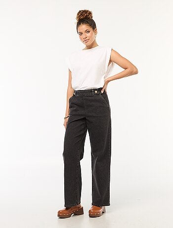 Pantalón ancho 'JDY' con botones decorativos en la cintura