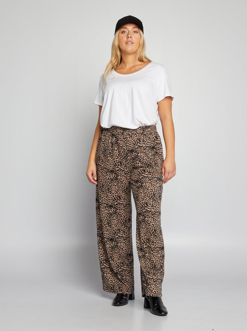 Pantalón ancho 'leopardo' leopardo - Kiabi