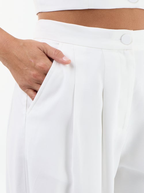 Pantalón ancho ligero de sarga - Kiabi