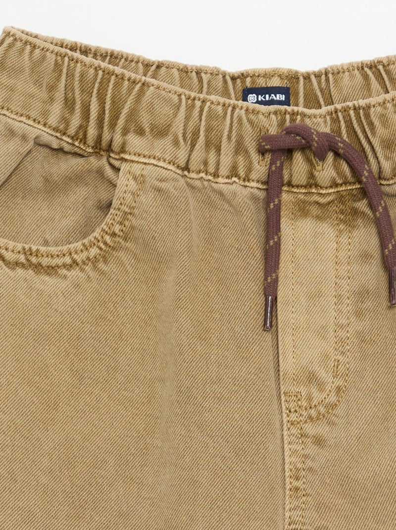 Pantalón ancho liso Beige - Kiabi