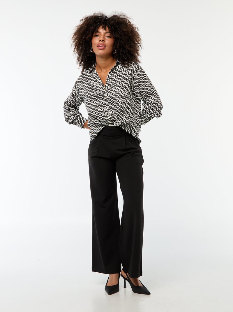 Pantalón ancho liso con bolsillos 'JDY' Negro - Kiabi